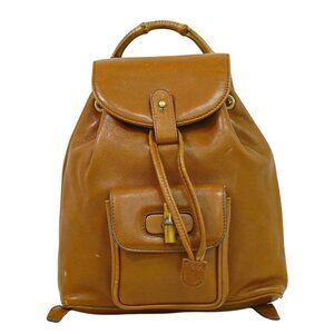 Gucci Bamboo Mini Rucksack Sac Backpack Leather Brown Bamboo Bag